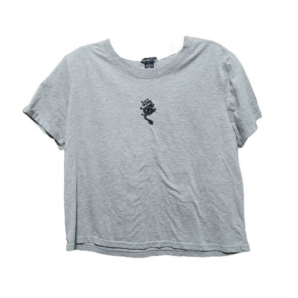 Rue 21 Grey crop with embroidery dragon - Picture 1 of 3